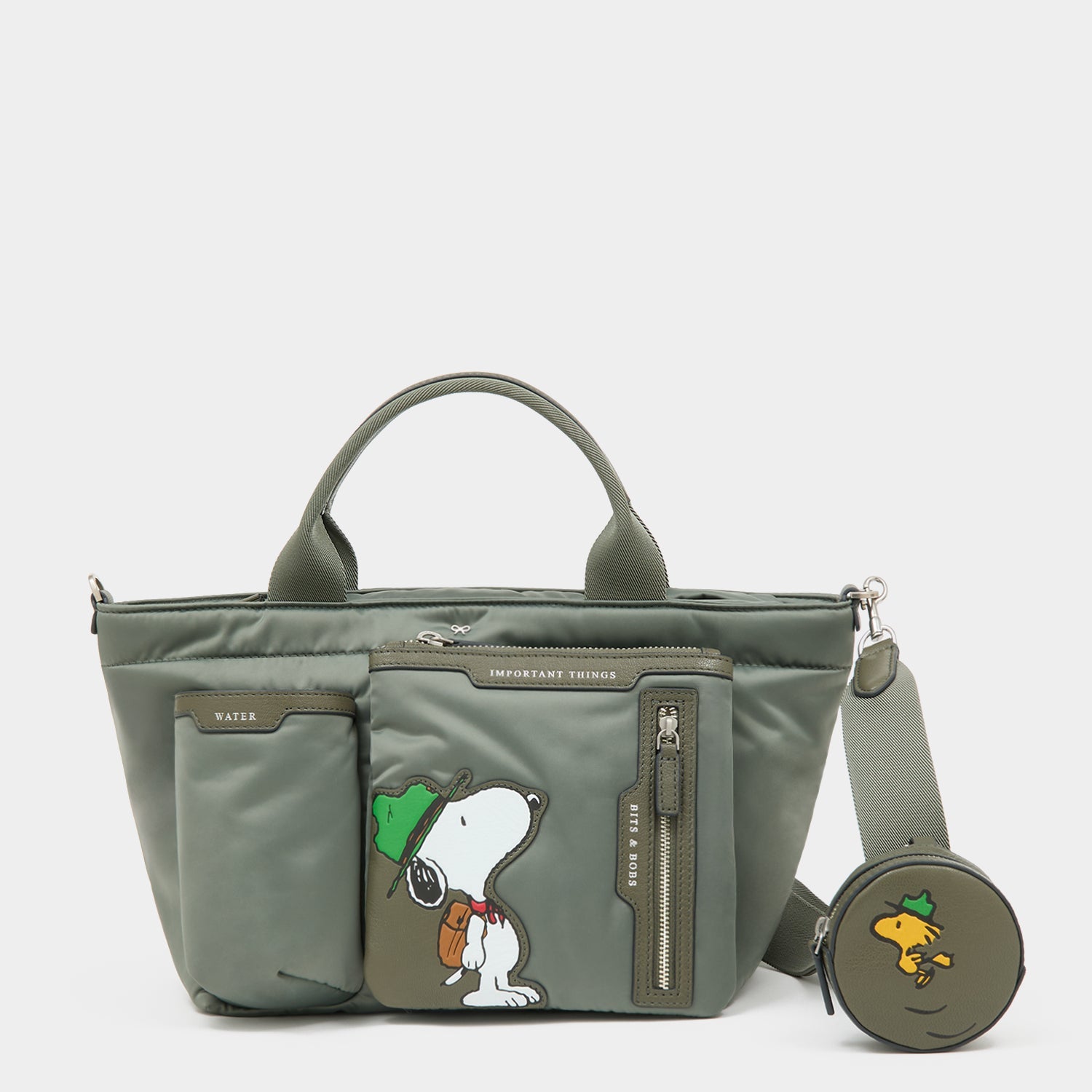Peanuts Snoopy E/W Mini Tote -

          
            Recycled padded fabric in Fern Green -
          

          Anya Hindmarch EU
