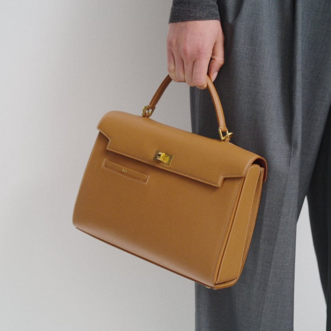 Mortimer Top Handle -

          
            Calf Leather in Pecan -
          

          Anya Hindmarch EU
