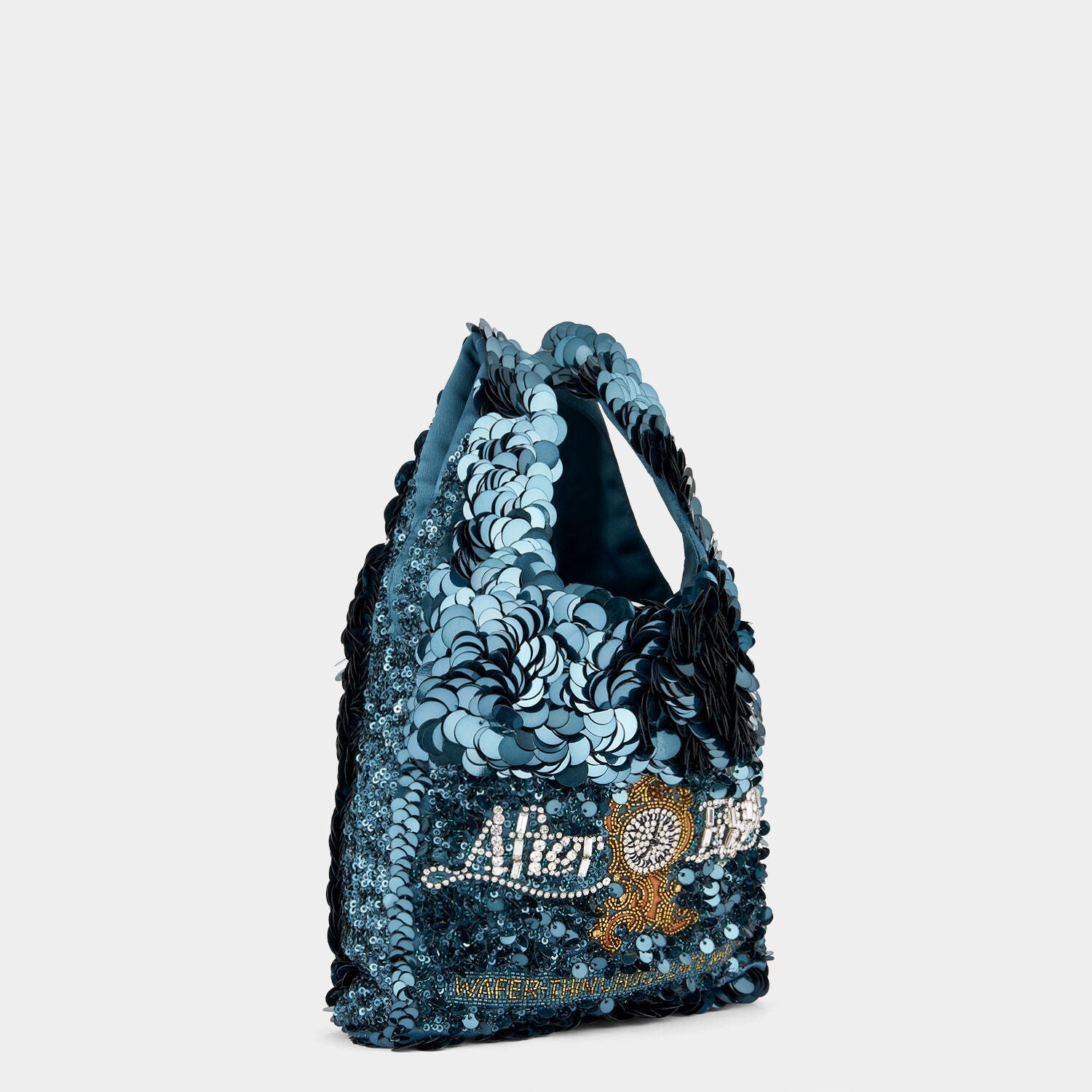 Anya Brands After Eight® Mini Tote -

                  
                    Recycled Satin in Dark Teal -
                  

                  Anya Hindmarch EU
