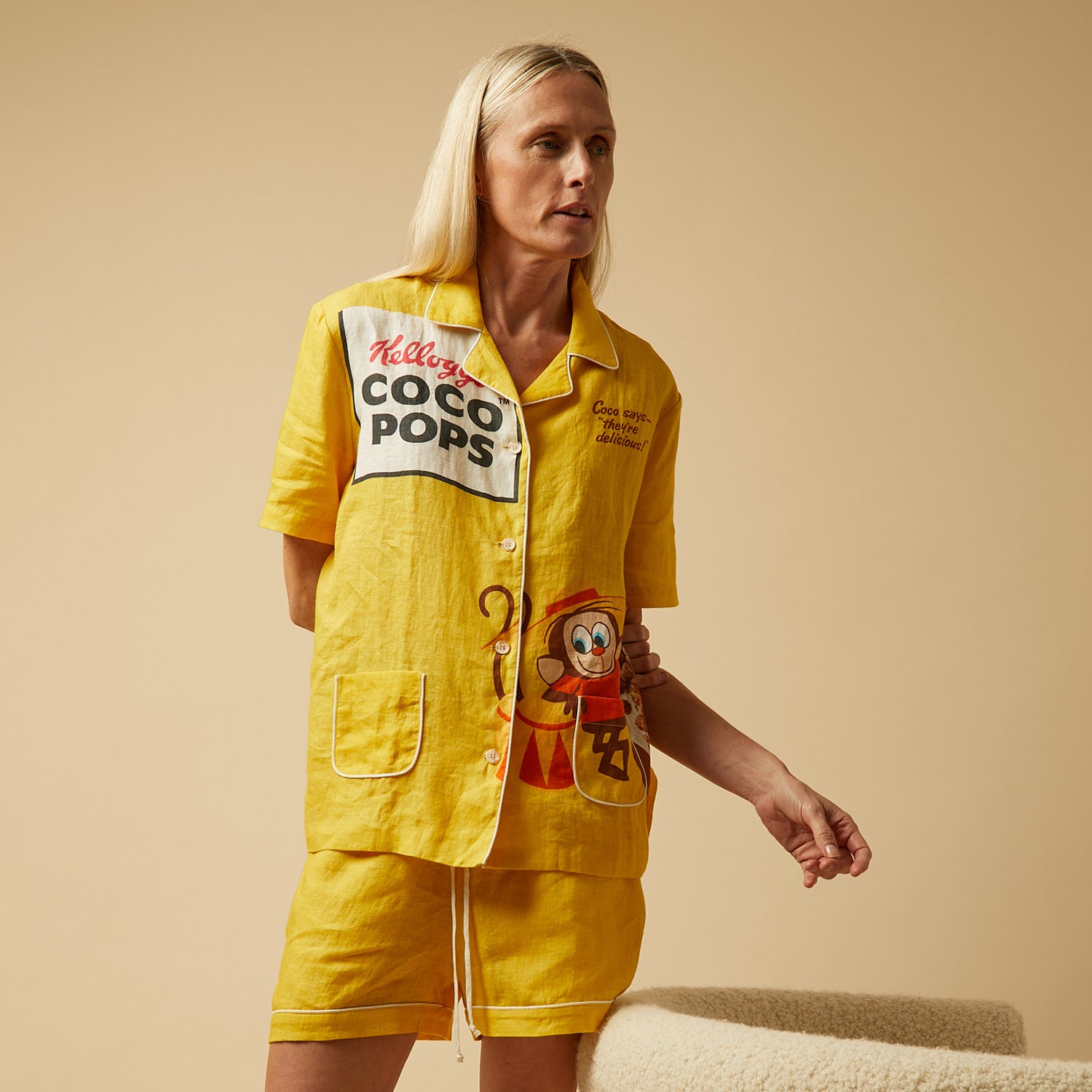 Anya Brands Coco Pops Short Pyjamas -

                  
                    Linen in Yellow -
                  

                  Anya Hindmarch EU

