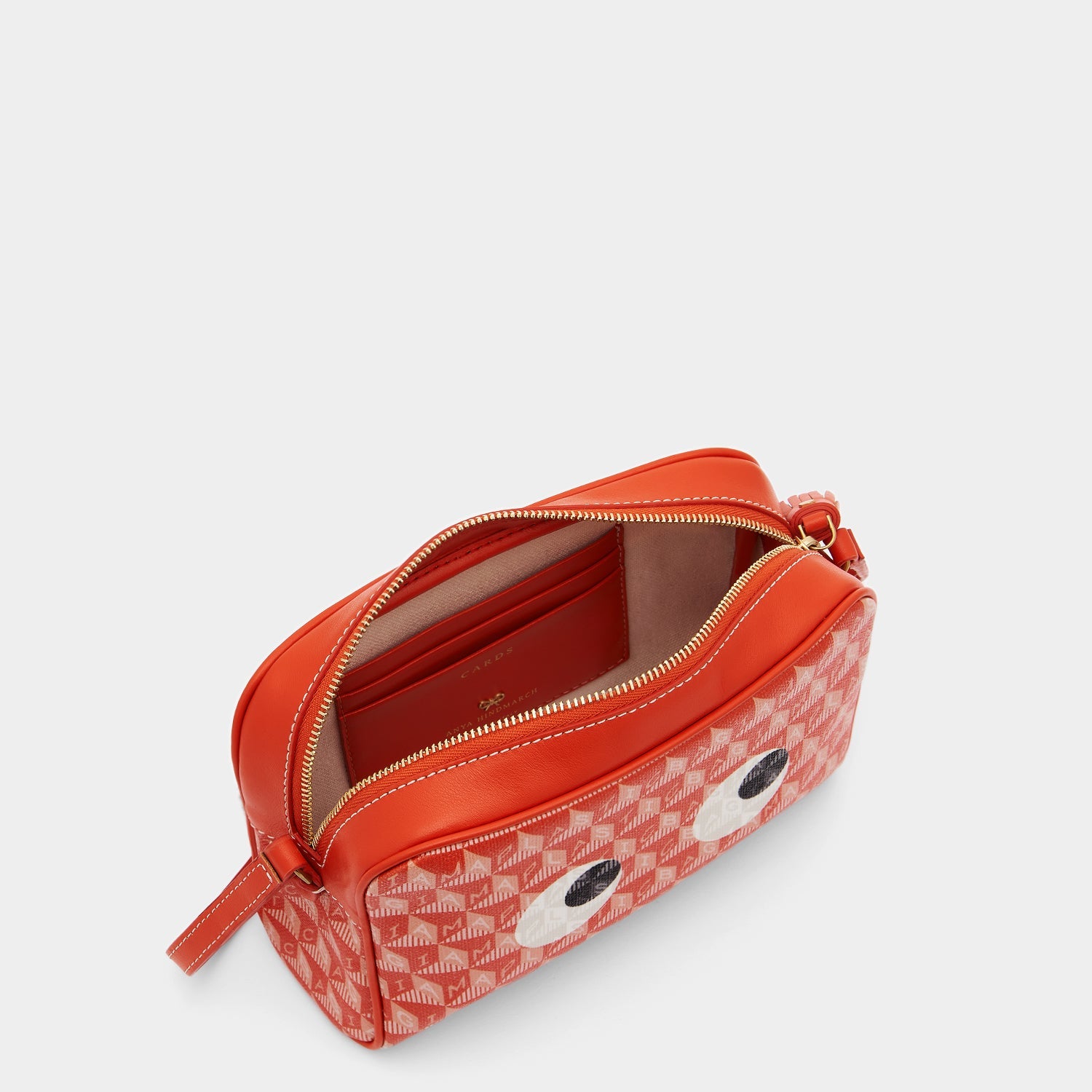 I Am A Plastic Bag Eyes Cross-body -

                  
                    Recycled Canvas in Dark Flame Red -
                  

                  Anya Hindmarch EU
