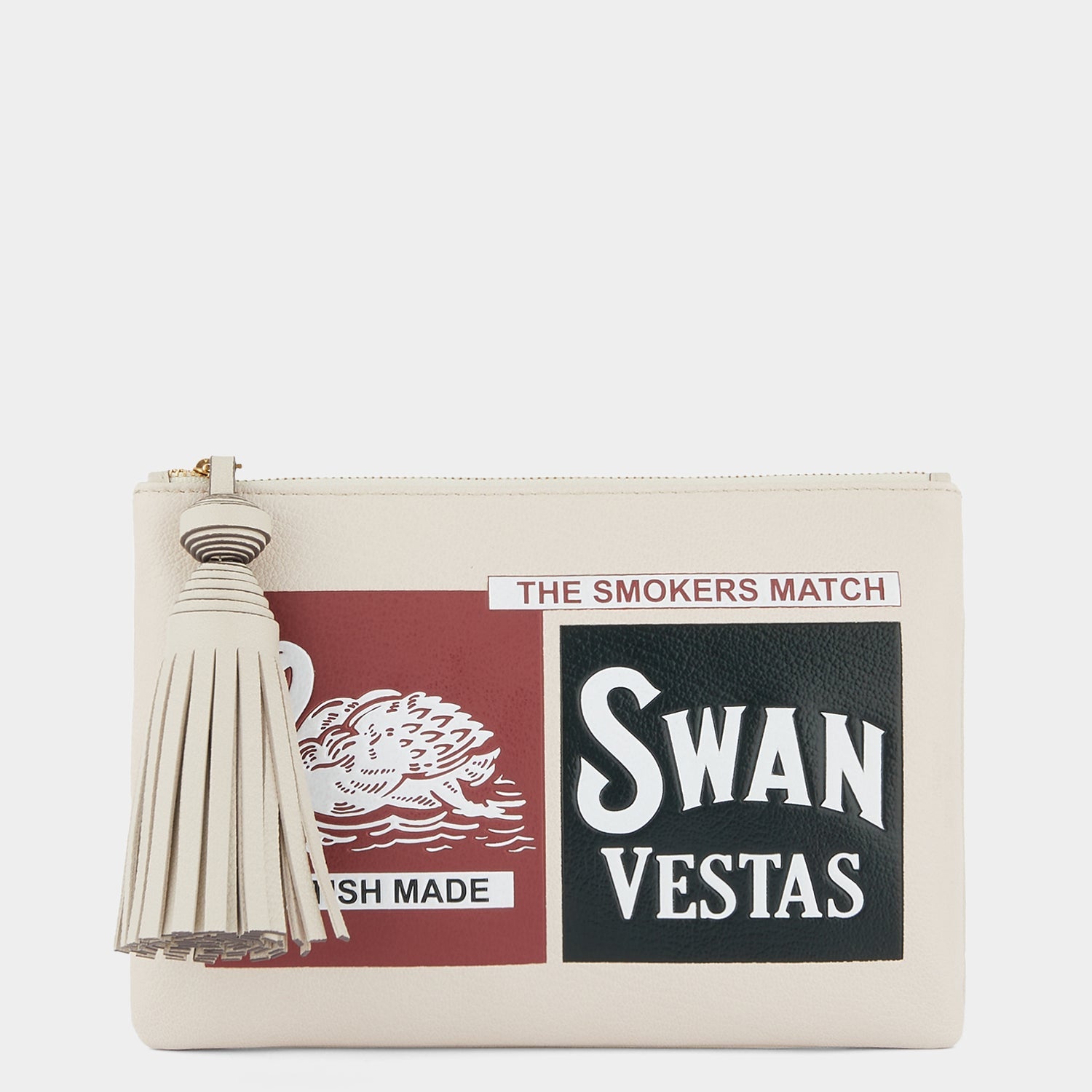 Anya Brands Swan Tassel Clutch -

                  
                    Capra Leather in Chalk -
                  

                  Anya Hindmarch EU
