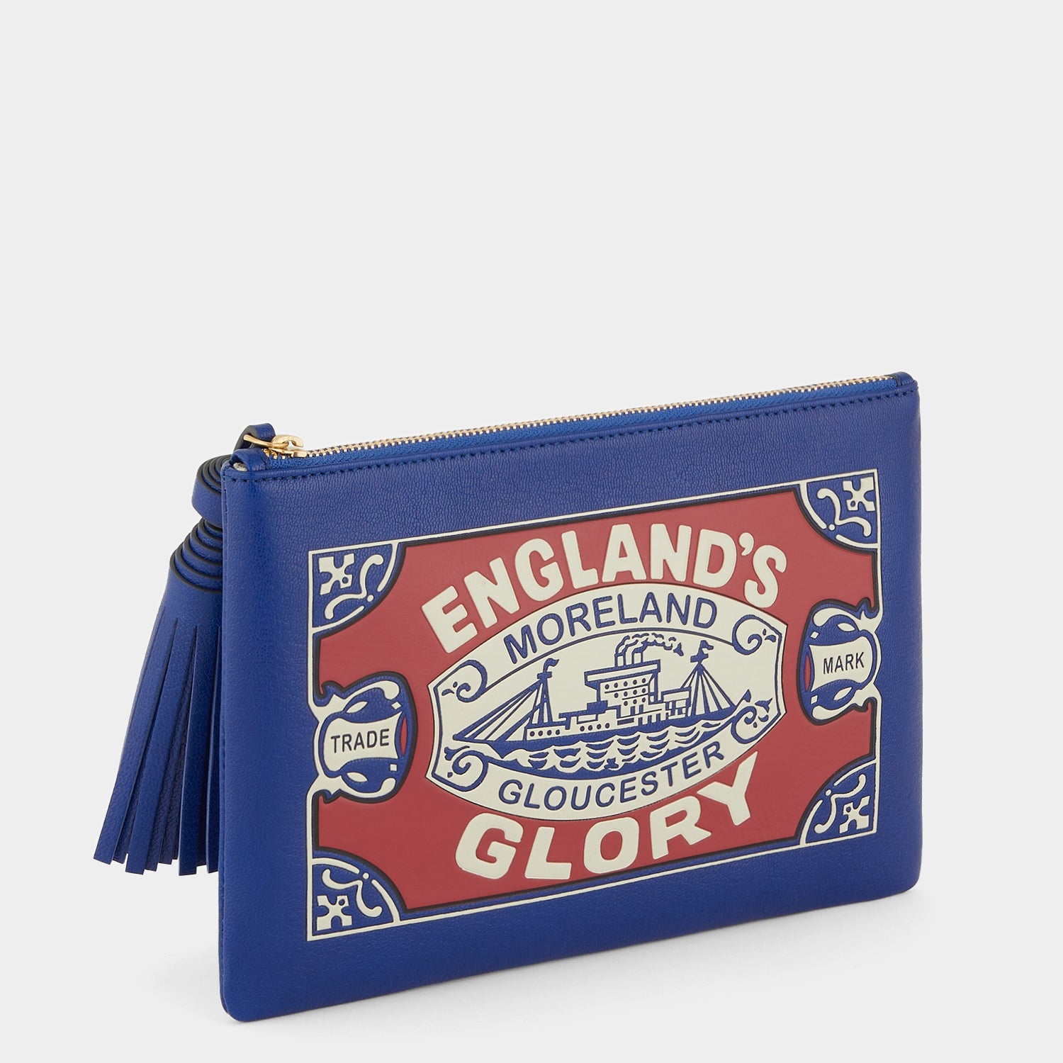 Anya Brands England's Glory Tassel Clutch -

                  
                    Capra Leather in Dark Blue -
                  

                  Anya Hindmarch EU

